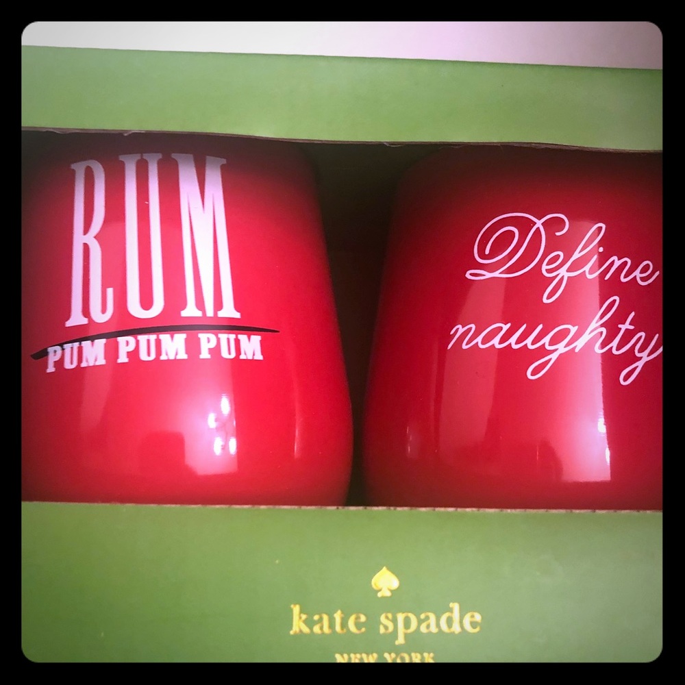 2 Kate spade stemless wine glasses. Never used!